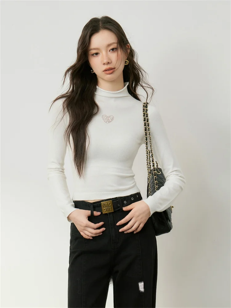 Kroche Women's Slim Fit High Collar Knitted irt Autumn Winter Sle Color T-irt Inner Wear Base Layer Diamond Embel...
Kroche Women's Slim Fit High Collar Knitted irt Autumn Winter Sle Color T-irt Inner Wear Base Layer Diamond Embel...