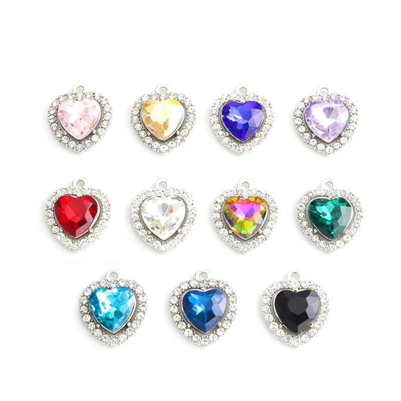 100PC/lot crystal heart Pendant Charm dangle charms 18.4x15.7mm Fit For Bracelet Necklace keychain jewelrys making
100PC/lot crystal heart Pendant Charm dangle charms 18.4x15.7mm Fit For Bracelet Necklace keychain jewelrys making