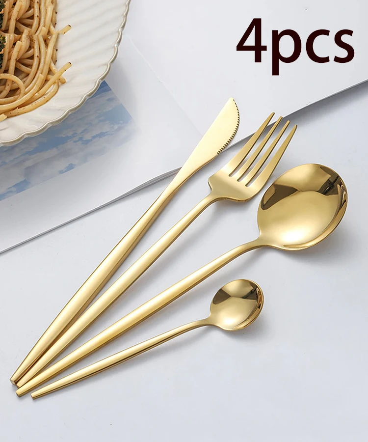4pcs stainless steel cutlery set, cutlery and dessert/coffee spoon, suitable for wedding parties and festivals.
4pcs stainless steel cutlery set, cutlery and dessert/coffee spoon, suitable for wedding parties and festivals.