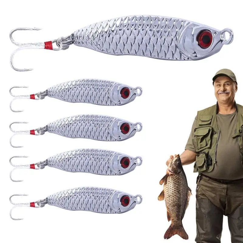 Metal Fishing Lures Realistic Metal Fishing Bait 5 Pieces Hard Lures Red Eyes Fish Gears Wear-Resistant Design For Anglers
Metal Fishing Lures Realistic Metal Fishing Bait 5 Pieces Hard Lures Red Eyes Fish Gears Wear-Resistant Design For Anglers