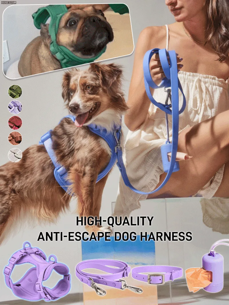 PVC collar chest and back anti-bite pet dog leash anti-breakaway vest-type waterproof dirt-resistant dog chest and back strap
PVC collar chest and back anti-bite pet dog leash anti-breakaway vest-type waterproof dirt-resistant dog chest and back strap