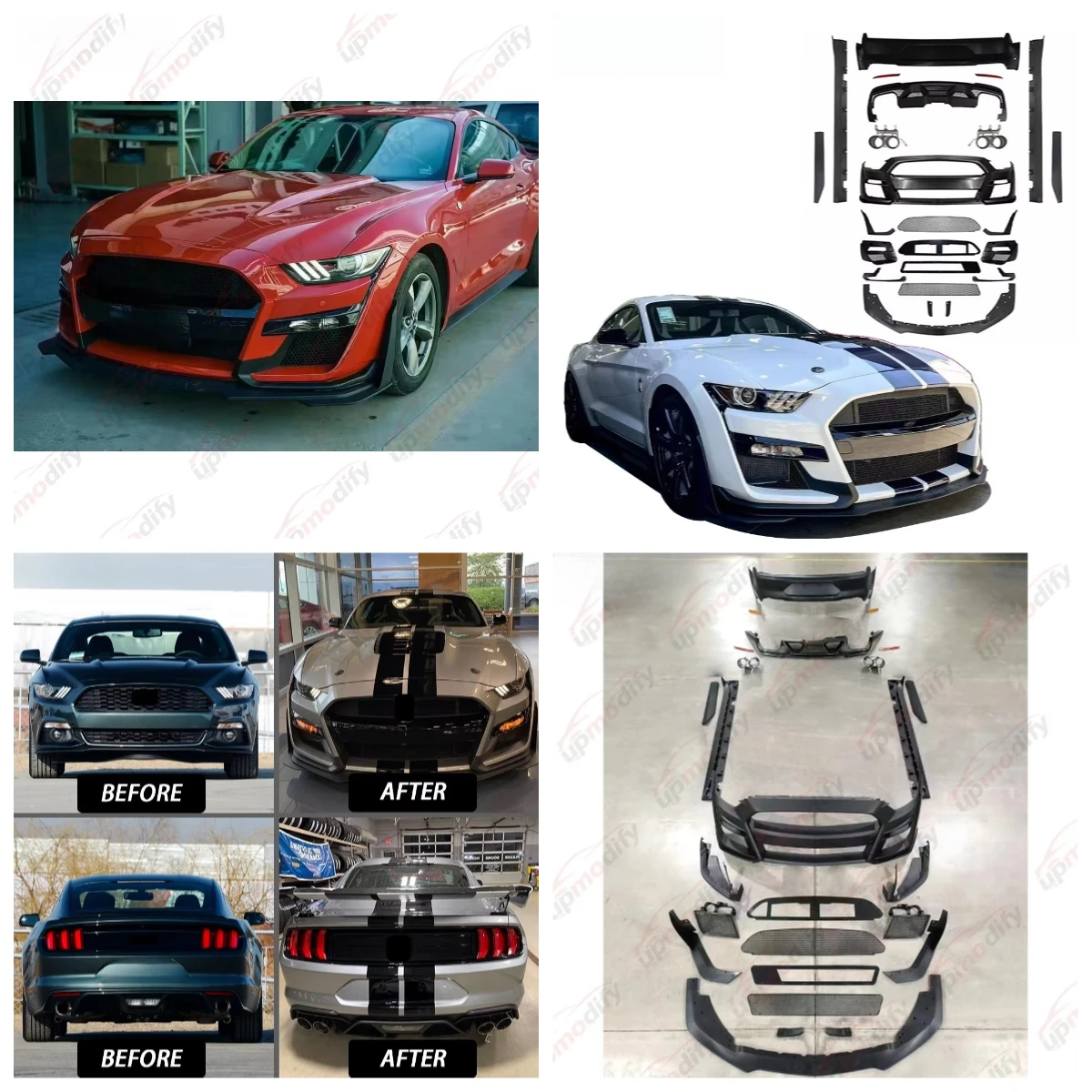 New Design PP ABS Material Body Kit for Mustang 2015-2017 2.3T 5.0L GT GT350 Upgrade to GT500 Shelby Car Bumper Assrmbly
New Design PP ABS Material Body Kit for Mustang 2015-2017 2.3T 5.0L GT GT350 Upgrade to GT500 Shelby Car Bumper Assrmbly