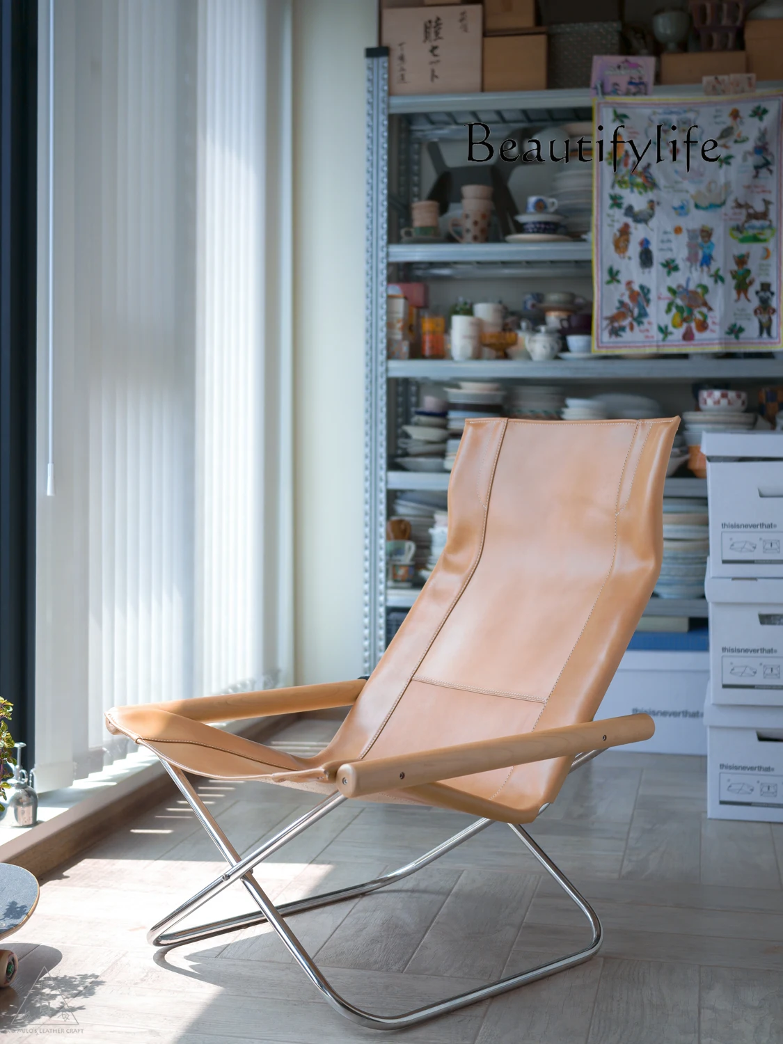 Handmade Italian Leather Lounge Chair Japanese Design Armchair Balcony Folding Lazy Chair
Handmade Italian Leather Lounge Chair Japanese Design Armchair Balcony Folding Lazy Chair