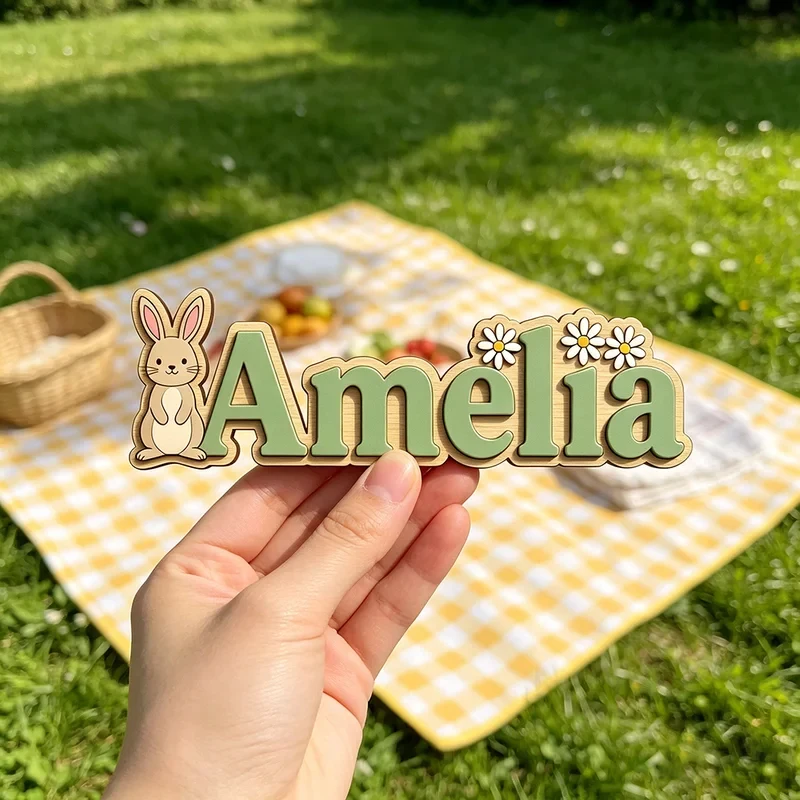 Whimsical Rabbit & Flower Custom Name Plaque for The Dearest Baby, Unisex Floral Nursery Wall Decor
Whimsical Rabbit & Flower Custom Name Plaque for The Dearest Baby, Unisex Floral Nursery Wall Decor