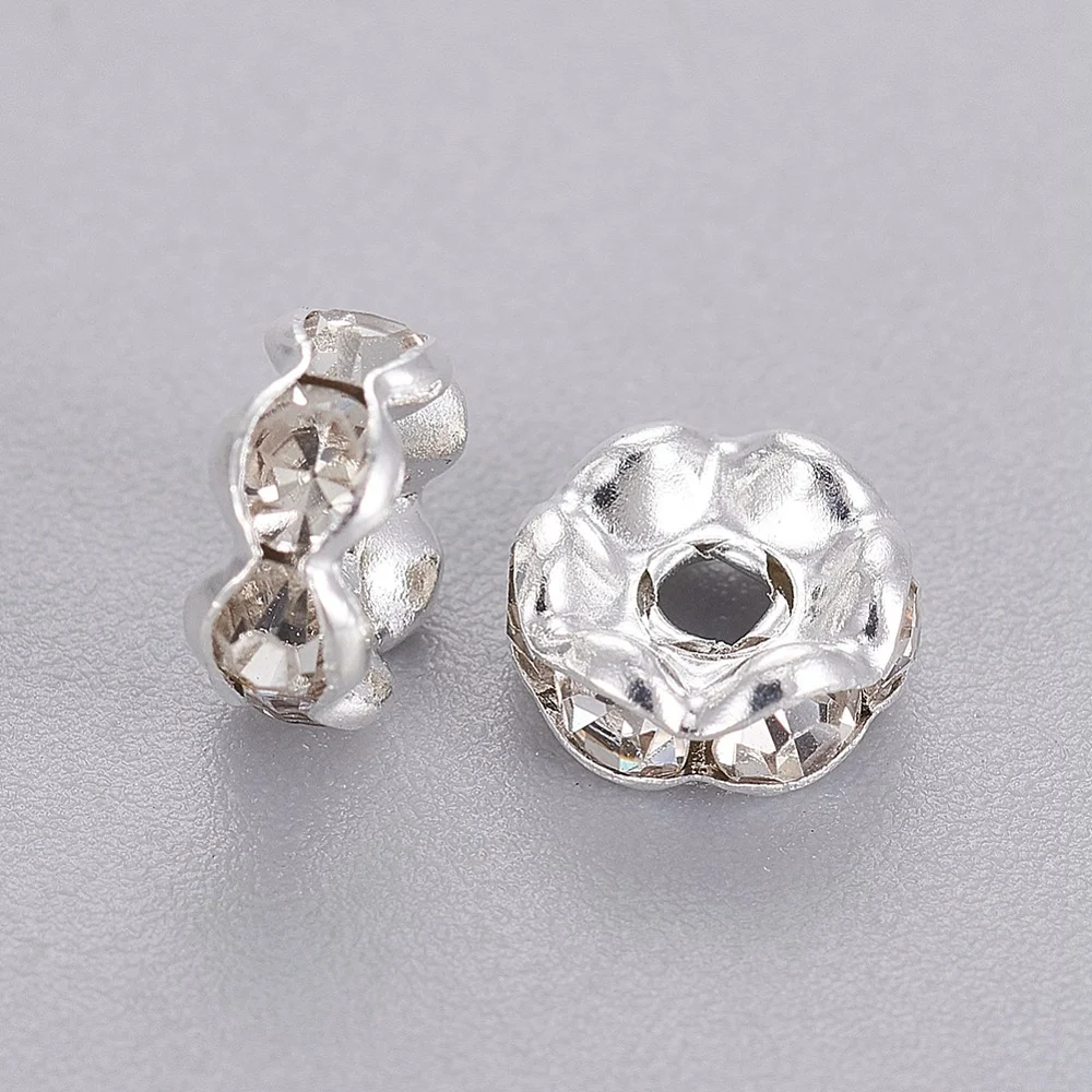 100 pcs Rhinestone Spacer Beads Brass Rondelle Silver Color Plated for Making DIY Jewelry Bracelet Earring Necklace Charms
100 pcs Rhinestone Spacer Beads Brass Rondelle Silver Color Plated for Making DIY Jewelry Bracelet Earring Necklace Charms