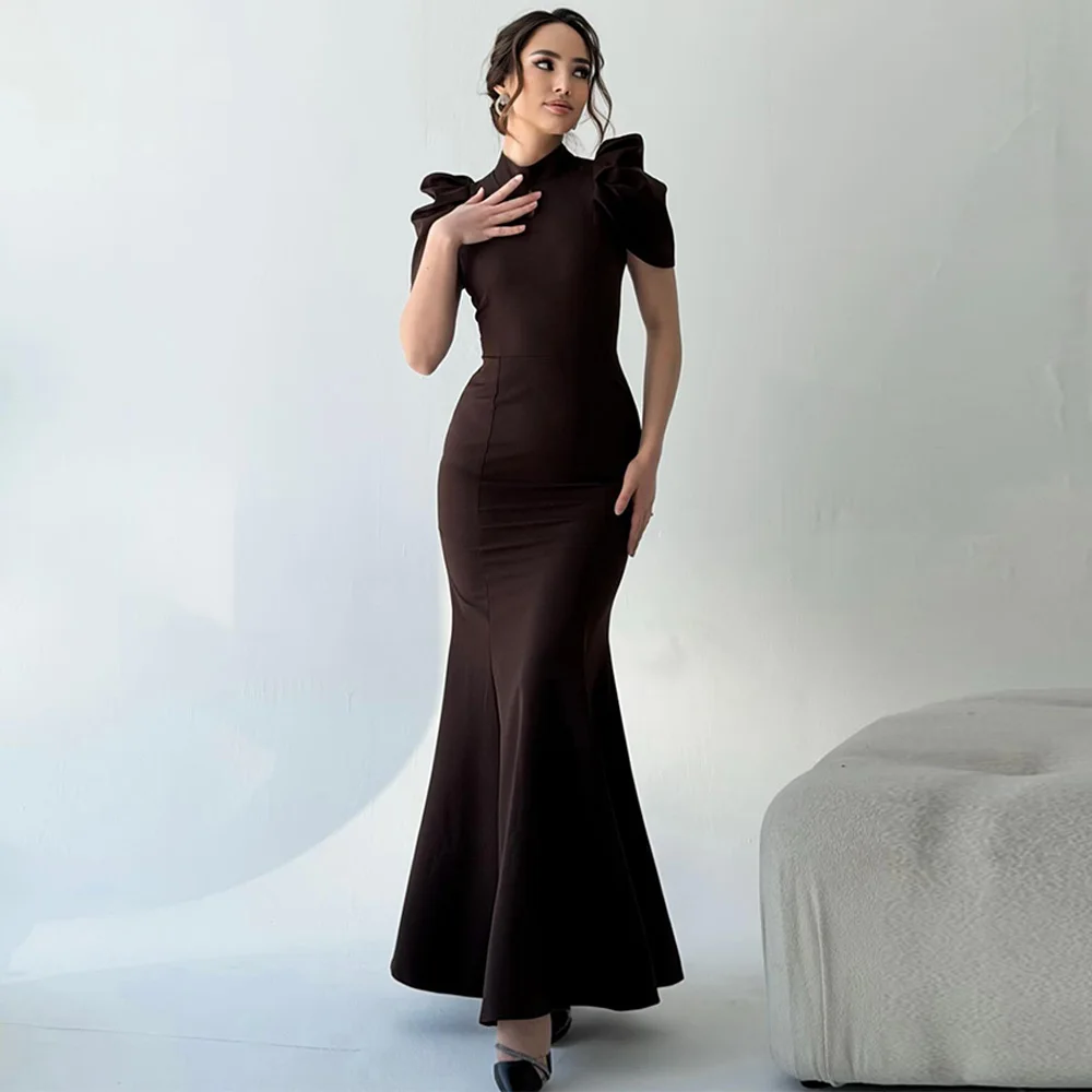 Customized Elegant Crew Neck Short Sleeves Mermaid Evening Dress Ankle Length Celebrity Gowns Temperament Jersey Party Dress
Customized Elegant Crew Neck Short Sleeves Mermaid Evening Dress Ankle Length Celebrity Gowns Temperament Jersey Party Dress