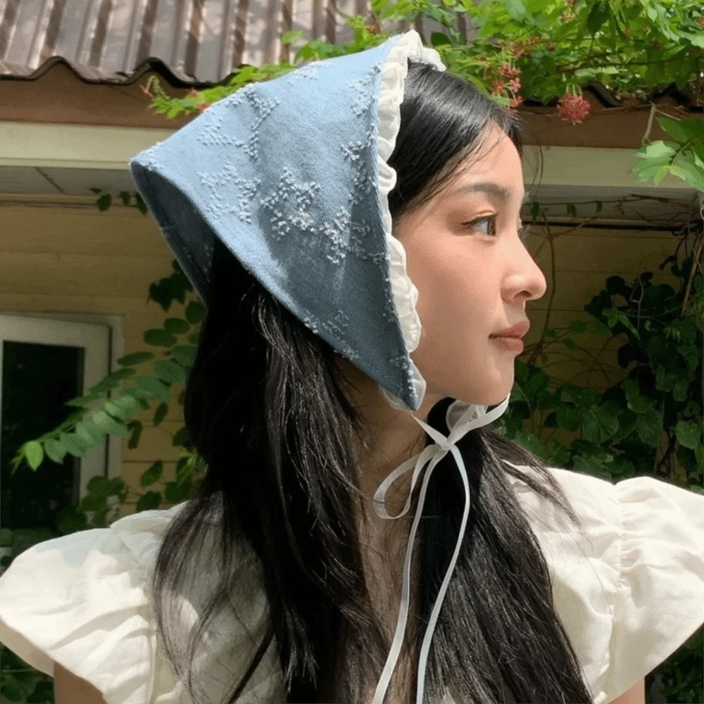 Fashion Denim Triangle Scarf Lace Strap Breathable Star Hair Scarf Pastoral Decoration Turban Headscarf Countryside
Fashion Denim Triangle Scarf Lace Strap Breathable Star Hair Scarf Pastoral Decoration Turban Headscarf Countryside
