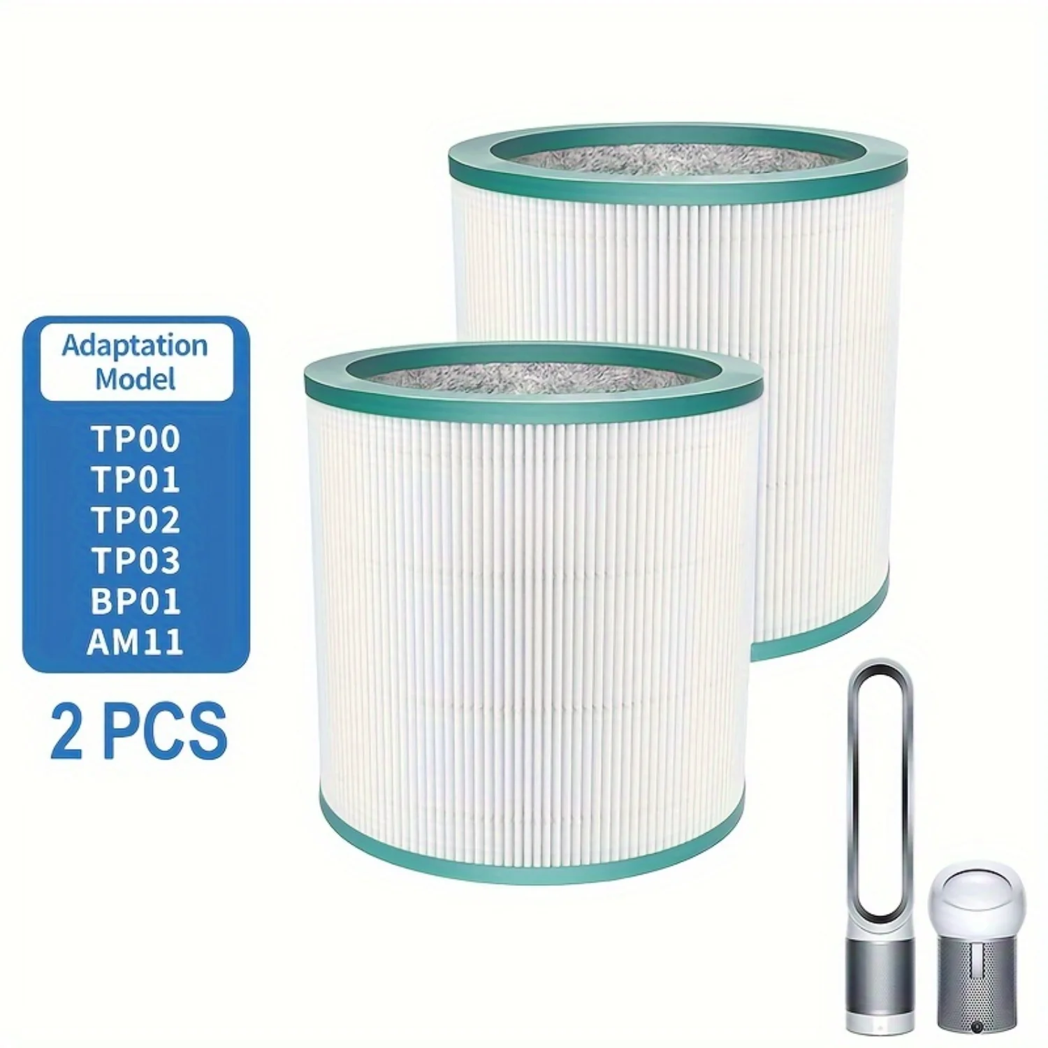 Premium Grade 2-Pack True HEPA Air Purifier Filters Compatible With Tower Purifier Pure Cool Link TP00, TP01, TP02, TP03, BP01,
Premium Grade 2-Pack True HEPA Air Purifier Filters Compatible With Tower Purifier Pure Cool Link TP00, TP01, TP02, TP03, BP01,