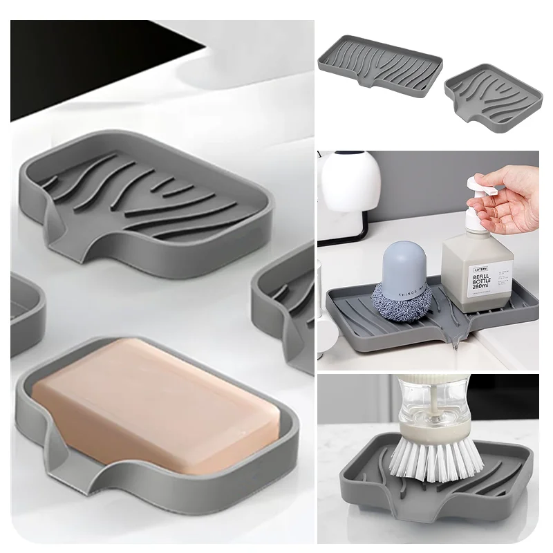 Silicone Drain Soap Box Sponge Holder Anti-slip Sink Tray Creative Washing Table Soap Tray for Kitchen Sink Bathroom Drain Rack
Silicone Drain Soap Box Sponge Holder Anti-slip Sink Tray Creative Washing Table Soap Tray for Kitchen Sink Bathroom Drain Rack