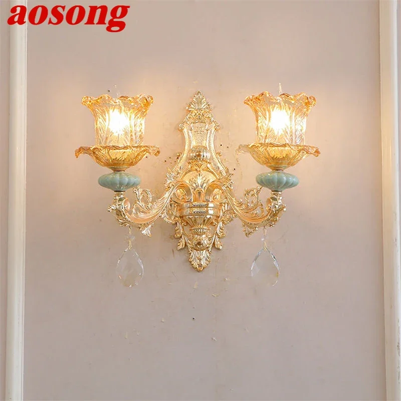 AOSONG European Crystal Wall Lamp Luxury Living Room Bedroom Bedside Lamp Background Wall Corridor Villa Hotel Lighting
AOSONG European Crystal Wall Lamp Luxury Living Room Bedroom Bedside Lamp Background Wall Corridor Villa Hotel Lighting