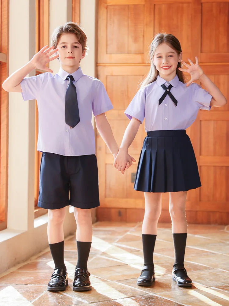 Children School Uniforms Girls Blouse Middle Skirt Boys Short Sleeve Shirt Shorts Kids Summer Kindergarten Students Clothes Sets
Children School Uniforms Girls Blouse Middle Skirt Boys Short Sleeve Shirt Shorts Kids Summer Kindergarten Students Clothes Sets