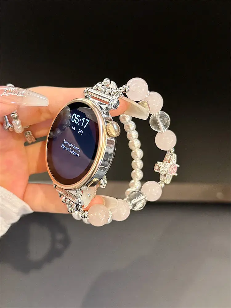 Универсальная изысканная цепочка для часов с розовыми кристаллами и бисером, подходящая для ремешков HW Fit3/Fit4 и ремешка HW 8/9/10NFC, ремешки ручной работы 
Универсальная изысканная цепочка для часов с розовыми кристаллами и бисером, подходящая для ремешков HW Fit3/Fit4 и ремешка HW 8/9/10NFC, ремешки ручной работы