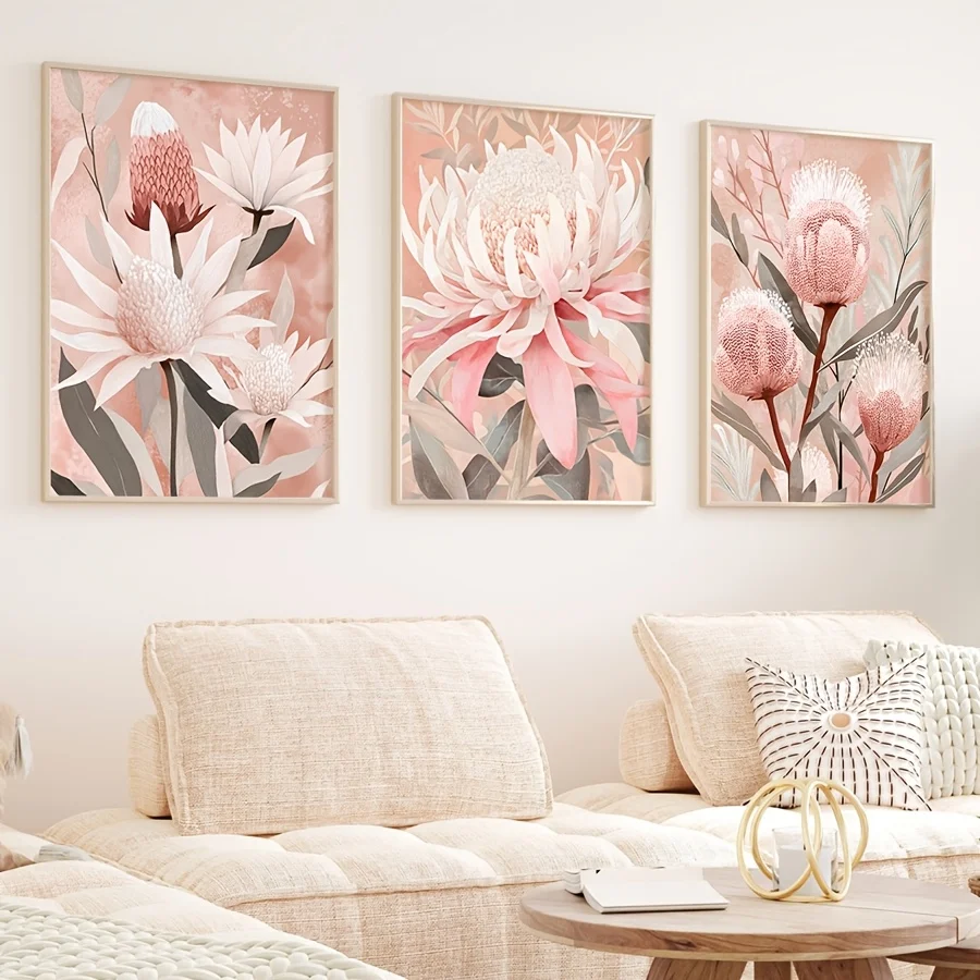 Pink Protea Flower Wall Art Posters Prints Modern Canvas Painting Wall Pictures for Girl‘s Livingroom Decoration Home Decor 3PCS
Pink Protea Flower Wall Art Posters Prints Modern Canvas Painting Wall Pictures for Girl‘s Livingroom Decoration Home Decor 3PCS
