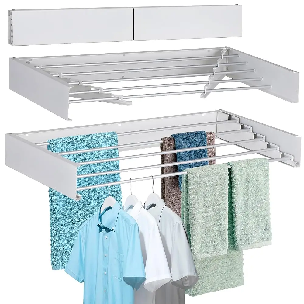 Free ShippingLaundry Drying Rack Wall Mounted Clothes Drying Rack Collapsible with 5 Aluminum Rods and Drilling Template Long Sc
Free ShippingLaundry Drying Rack Wall Mounted Clothes Drying Rack Collapsible with 5 Aluminum Rods and Drilling Template Long Sc