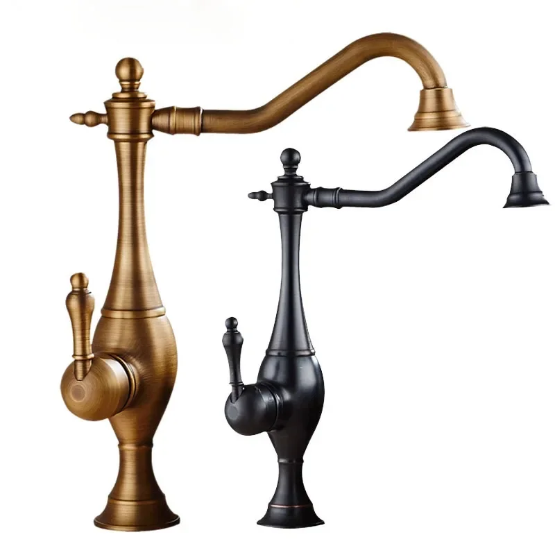 European antique single-hole sitting kitchen black and ancient hot and cold faucet brass vegetable basin mixed faucet
European antique single-hole sitting kitchen black and ancient hot and cold faucet brass vegetable basin mixed faucet