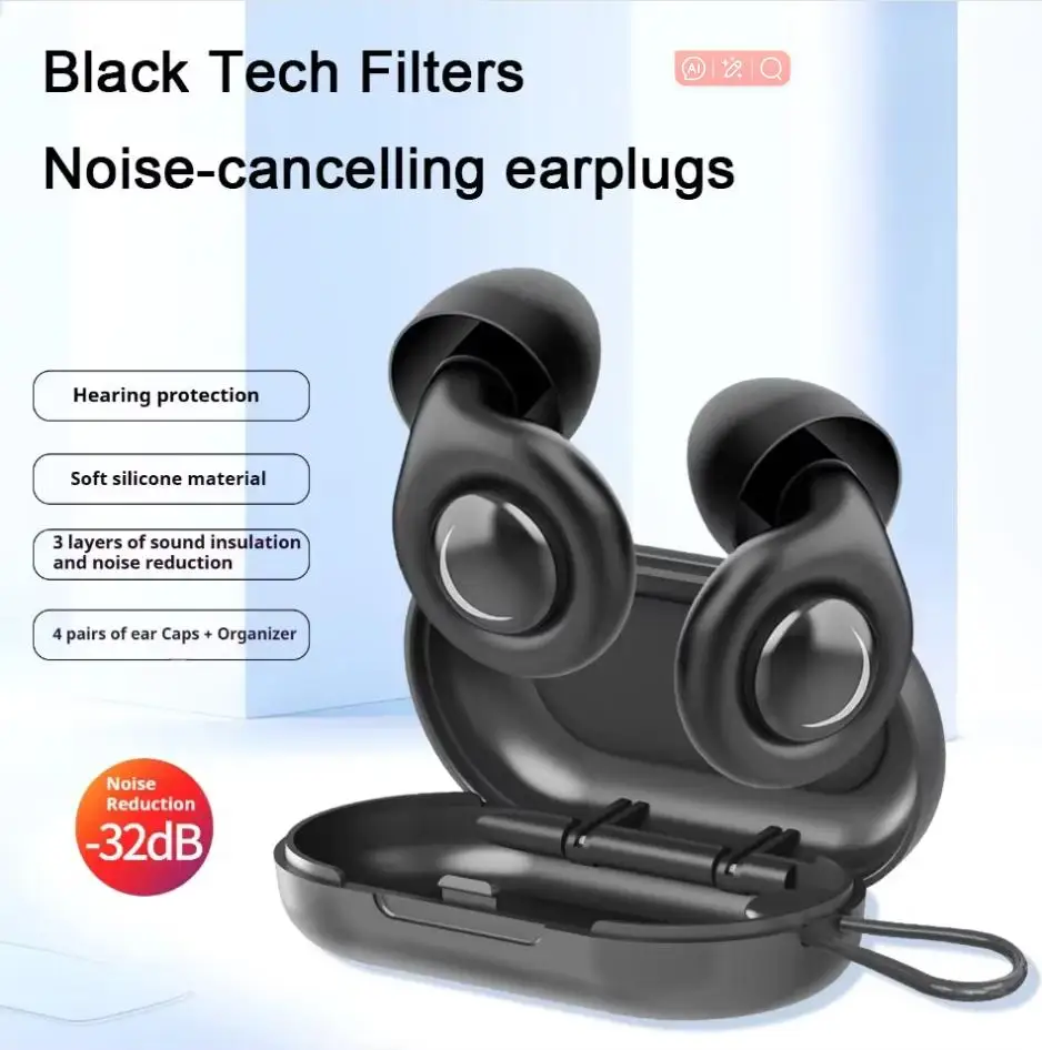 Silicone Ear Plugs 32dB Noise Cancelling Reusable Hearing Protection Anti noise earplugs for Concerts Travel Sleeping Earplugs 
Silicone Ear Plugs 32dB Noise Cancelling Reusable Hearing Protection Anti noise earplugs for Concerts Travel Sleeping Earplugs