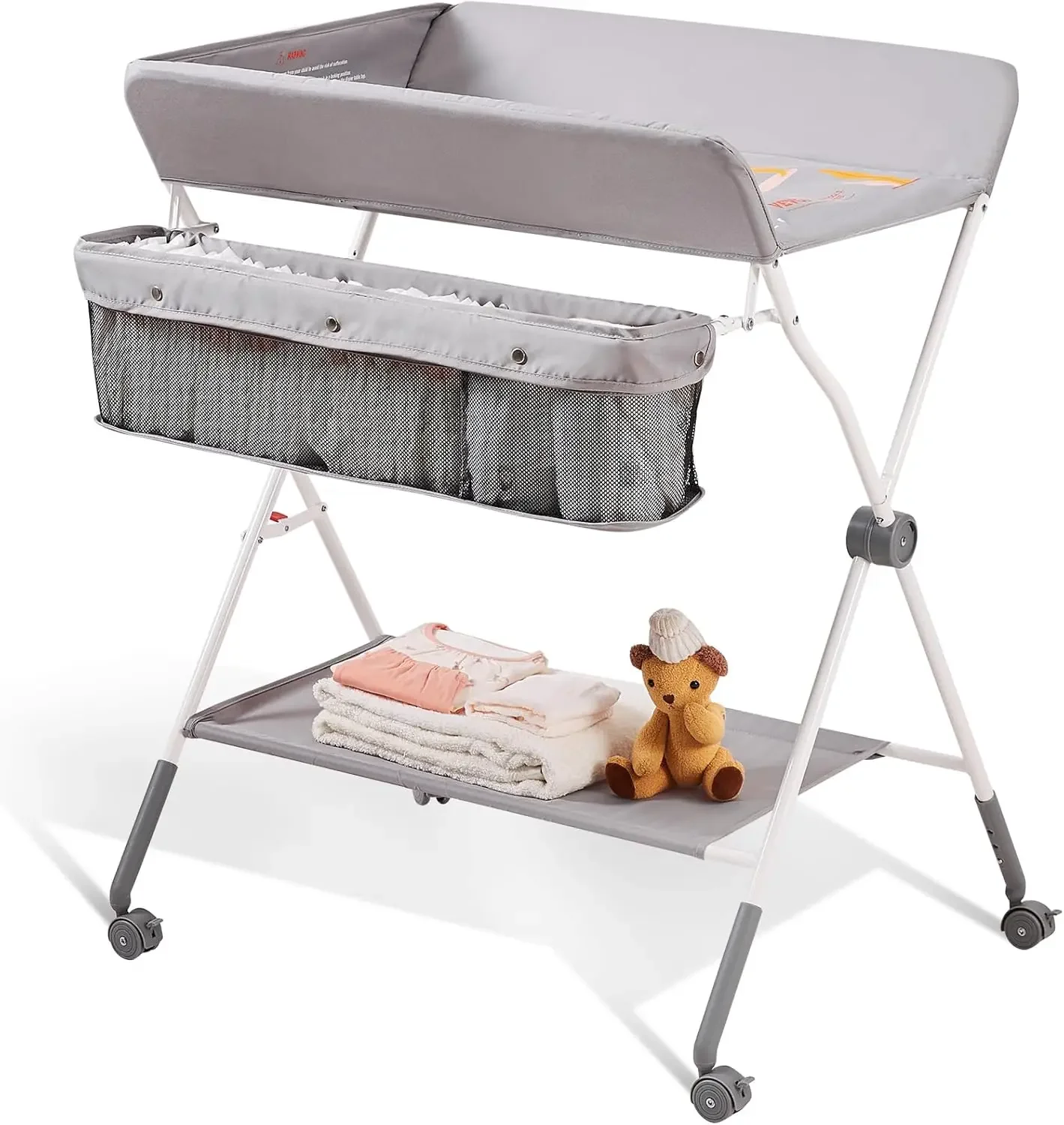 Baby Changing Table, Folding Diaper Changing Station with Lockable Wheels, Portable Changing Table 3-Level Adjustable Heights
Baby Changing Table, Folding Diaper Changing Station with Lockable Wheels, Portable Changing Table 3-Level Adjustable Heights