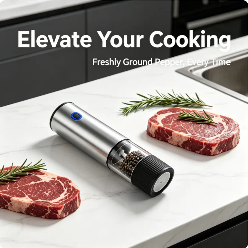 Electric Salt Pepper Mill Rechargeable Automatic Grinder External Adjustable Coarseness Kitchen Shaker Tool
Electric Salt Pepper Mill Rechargeable Automatic Grinder External Adjustable Coarseness Kitchen Shaker Tool