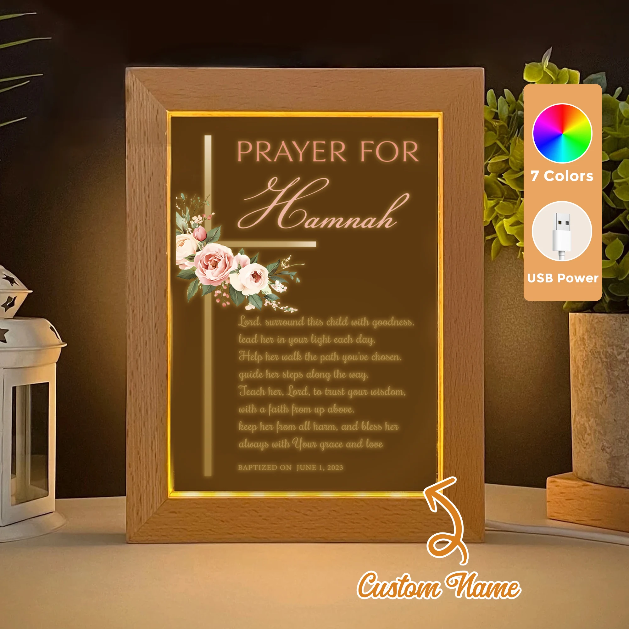 2D Flat Custom Name Christian Bible Believer LED Acrylic Night Light Wood Photo Frame 21x17cm Family Bedroom Gifts Home Decor
2D Flat Custom Name Christian Bible Believer LED Acrylic Night Light Wood Photo Frame 21x17cm Family Bedroom Gifts Home Decor