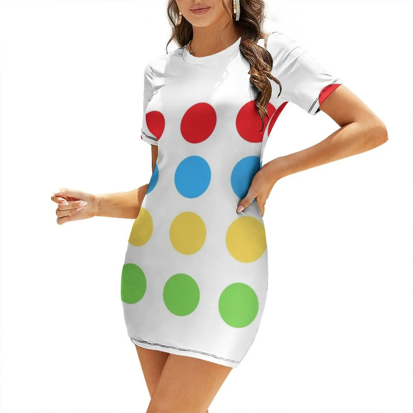 Twister Game Halloween Costume Short Sleeved Dress beach dress dress for women 2025
Twister Game Halloween Costume Short Sleeved Dress beach dress dress for women 2025