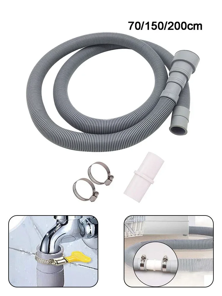 PVC Washing Machine Dishwasher Drain Waste Hose Extension Pipe With Bracket Set Wash Machine 70cm/150cm/200cm
PVC Washing Machine Dishwasher Drain Waste Hose Extension Pipe With Bracket Set Wash Machine 70cm/150cm/200cm