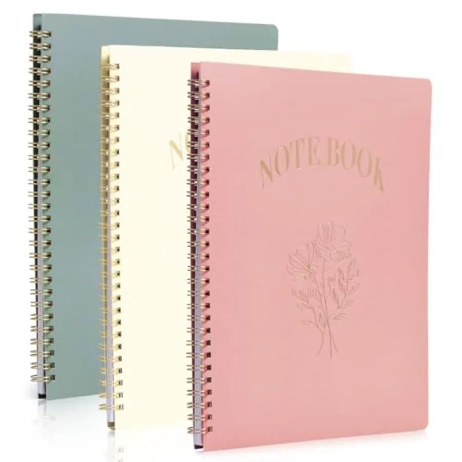 Spiral Notebook Set of 3, Large Cute College Ruled Journal for Women, 100 Pages A4 8 x 10.5 Lined Page for Work, School and Not
Spiral Notebook Set of 3, Large Cute College Ruled Journal for Women, 100 Pages A4 8 x 10.5 Lined Page for Work, School and Not