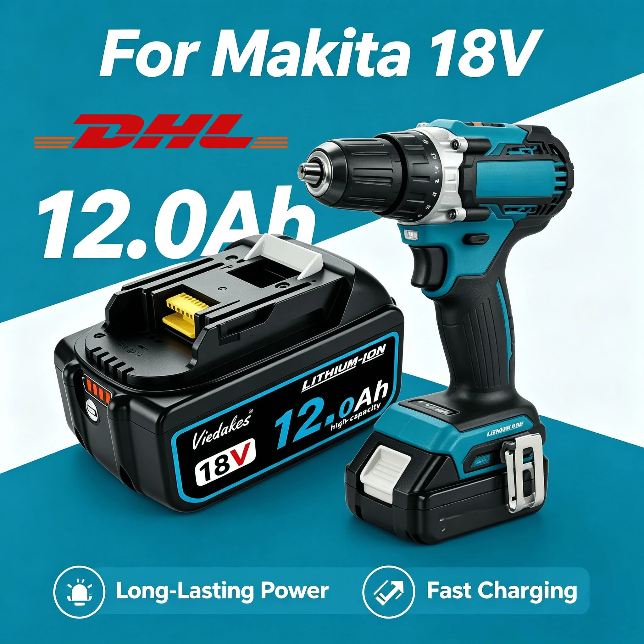 For Makita LXT 18V Battery 12Ah BL1830B BL1840B BL1860B Original Size Battery for Makita Ersatzakku
For Makita LXT 18V Battery 12Ah BL1830B BL1840B BL1860B Original Size Battery for Makita Ersatzakku