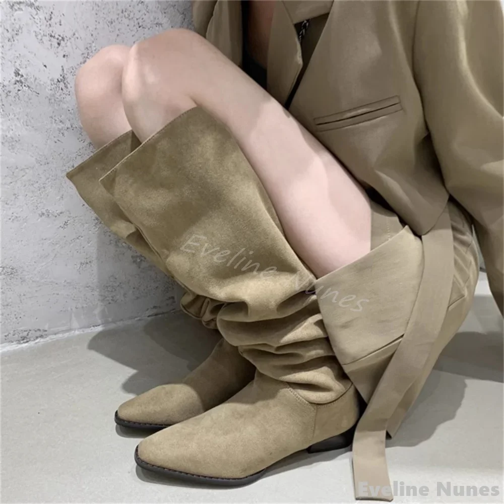 Retro Suede Pleated Rider Boots Women Pointed Toe Chunky Heel Slip On Over The Knee Boots 2025 Winter New Fashion Knee High Boot
Retro Suede Pleated Rider Boots Women Pointed Toe Chunky Heel Slip On Over The Knee Boots 2025 Winter New Fashion Knee High Boot