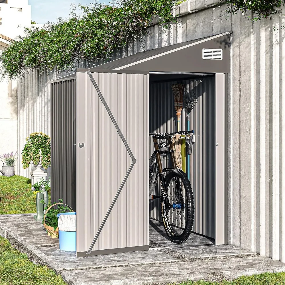 8 X 4 Ft Outdoor Metal Storage Shed, Galvanized Steel Lean to Shed with Lockable Door, Tool Storage Shed, Outdoor Door Storage C
8 X 4 Ft Outdoor Metal Storage Shed, Galvanized Steel Lean to Shed with Lockable Door, Tool Storage Shed, Outdoor Door Storage C
