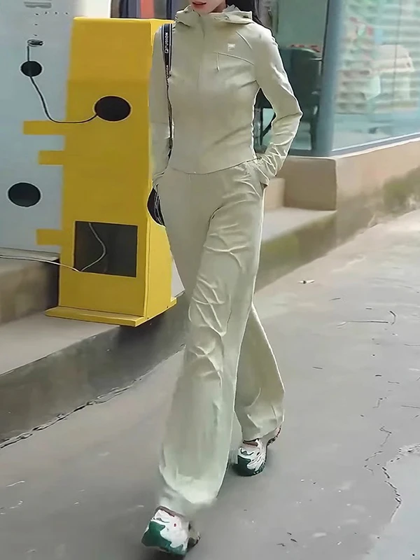 Outdoor Thin Casual Sports Set Women's Spring 2026 Advanced Slim Waist Open Cardigan Wide Leg Pants Two Piece Set
Outdoor Thin Casual Sports Set Women's Spring 2026 Advanced Slim Waist Open Cardigan Wide Leg Pants Two Piece Set