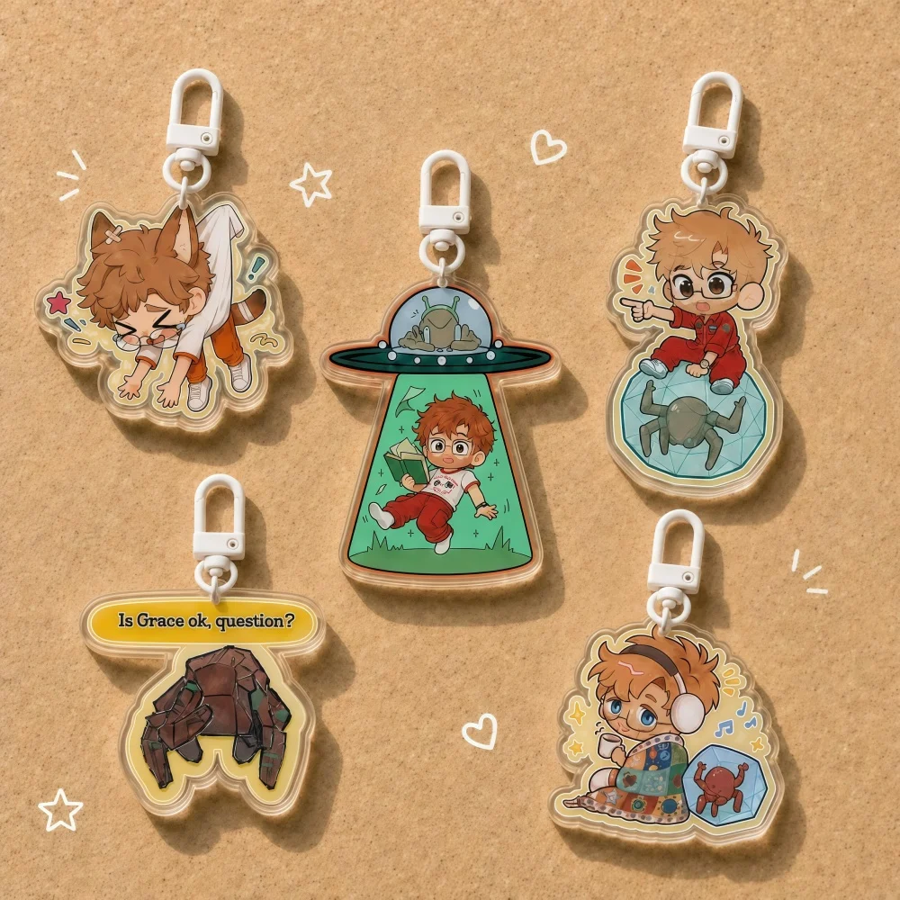 For Popular Movie Peripheral PHM Ryland Grace Rocky Acrylic KeyChain Custom Cartoons Creativity Backpack Pendant Festival Gift
For Popular Movie Peripheral PHM Ryland Grace Rocky Acrylic KeyChain Custom Cartoons Creativity Backpack Pendant Festival Gift