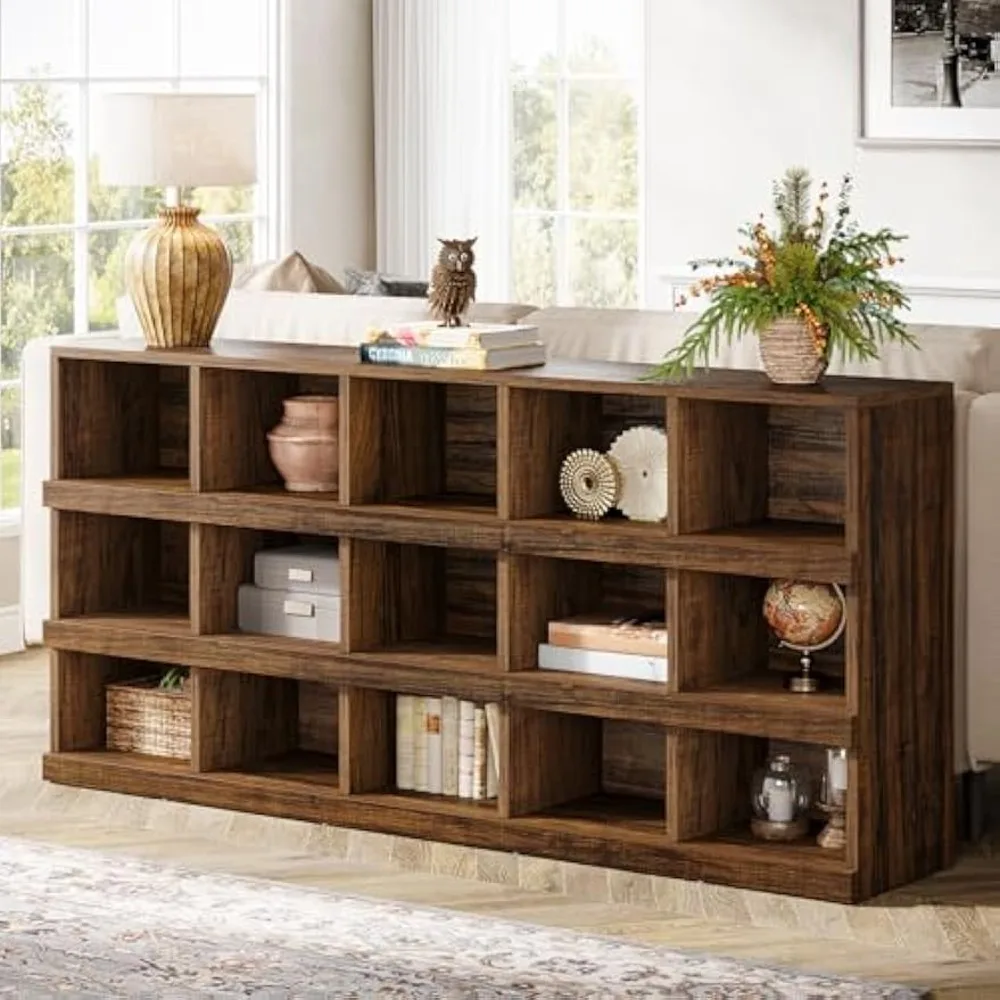63" Farmhouse Console Table - 15-Cube Narrow Entryway Table with 4-Tier Wood Design for Behind Couch & Hallway
63" Farmhouse Console Table - 15-Cube Narrow Entryway Table with 4-Tier Wood Design for Behind Couch & Hallway