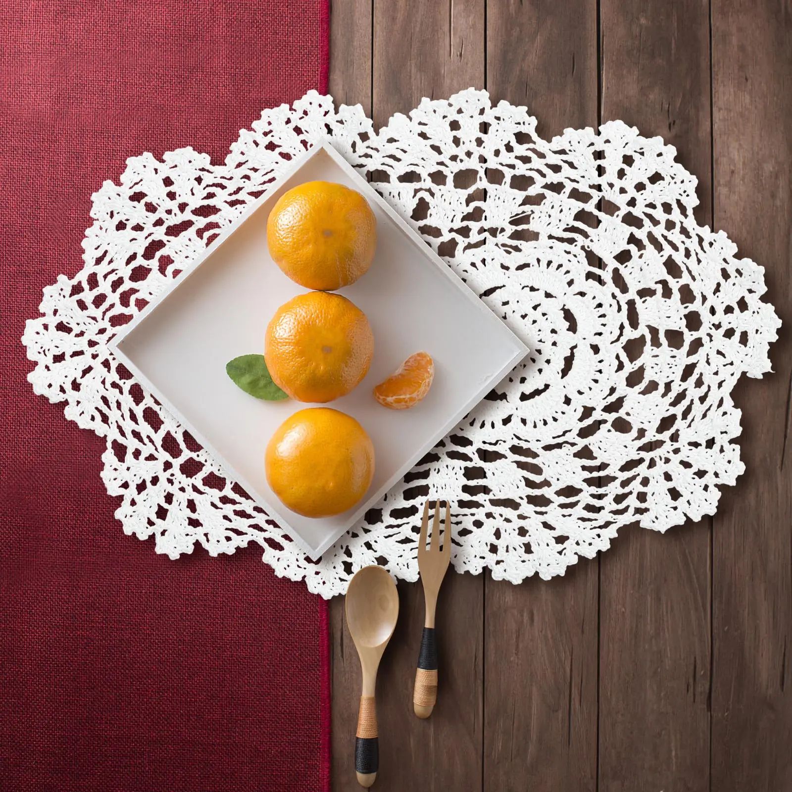 Vintage 1 Pc Crochet Cotton Placemat Rectangular Handmade Lace Table Mat for Home Decor Rustic Holiday Dining Pad
Vintage 1 Pc Crochet Cotton Placemat Rectangular Handmade Lace Table Mat for Home Decor Rustic Holiday Dining Pad