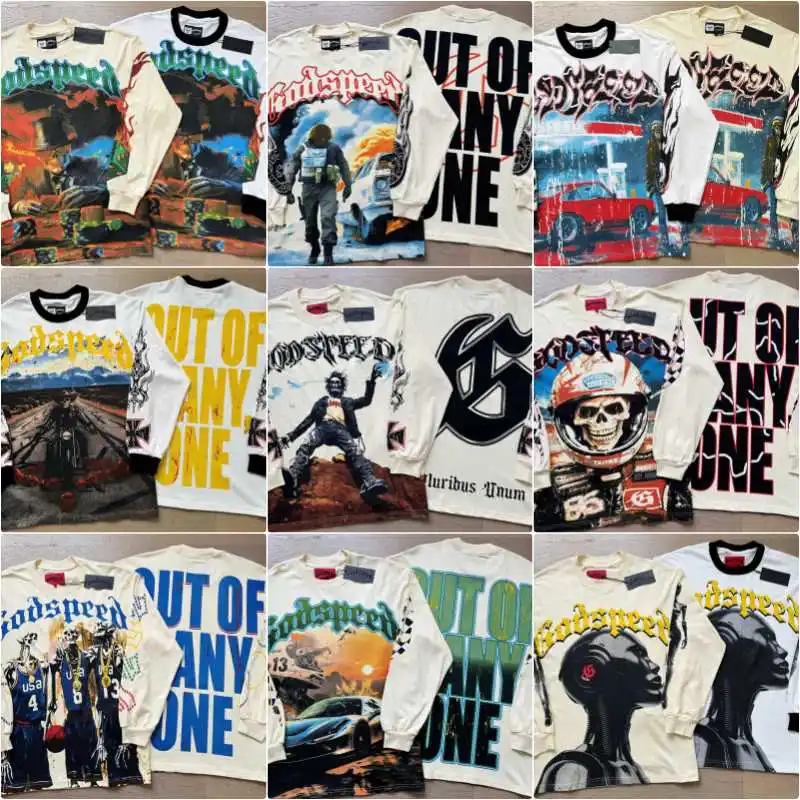 2025 Long Sleeve God Speed T-shirt Men Women T Shirt High Quality Classic Streetwear Godspeed Clothes Tops
2025 Long Sleeve God Speed T-shirt Men Women T Shirt High Quality Classic Streetwear Godspeed Clothes Tops