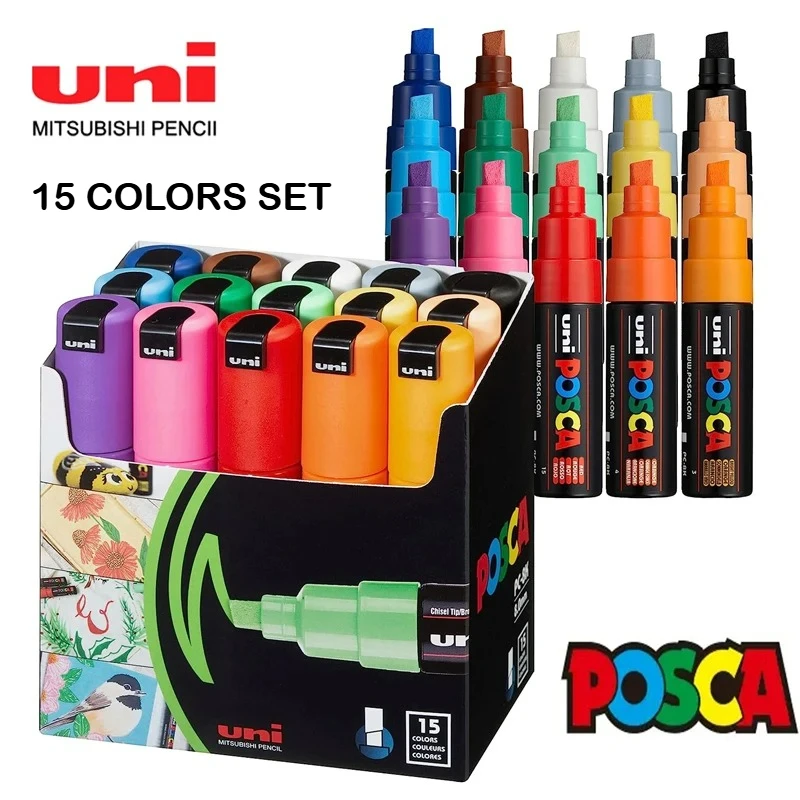 Японские маркеры Uni Posca, широкие долота 8K, набор из 15 акриловых художественных ручек для раскрашивания ткани, холста, стекла, дерева или металла
Японские маркеры Uni Posca, широкие долота 8K, набор из 15 акриловых художественных ручек для раскрашивания ткани, холста, стекла, дерева или металла
