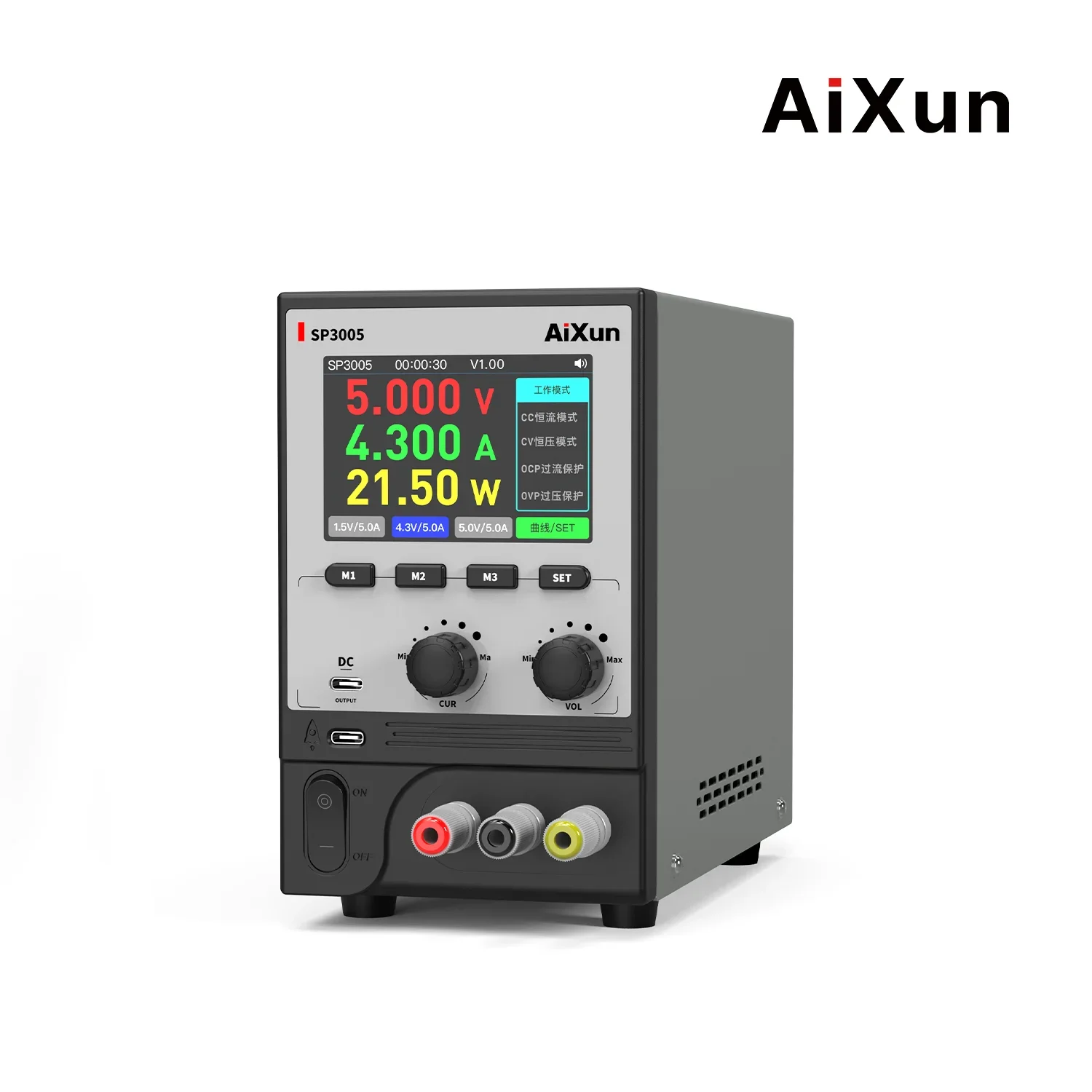 AIXUN SP3005 Programmable CNC DC Switching Power Supply Adjustable 30V 5A Voltage Current Dual Input LAB Desktop Power Supply
AIXUN SP3005 Programmable CNC DC Switching Power Supply Adjustable 30V 5A Voltage Current Dual Input LAB Desktop Power Supply