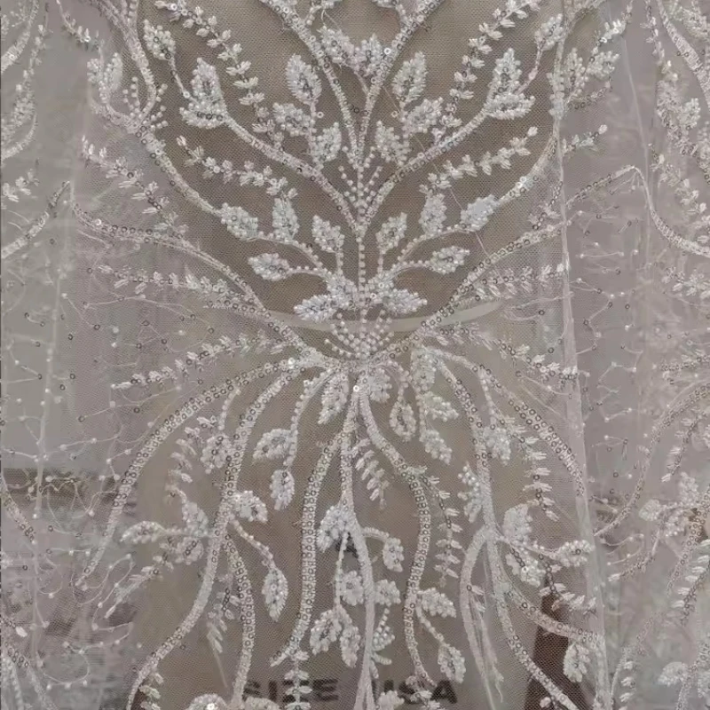 Beads Sequin Embroidered Lace Mesh Fabric for DIY Sewing Wedding Dress Veil Garment Accessories Clothing Fashion Cloth
Beads Sequin Embroidered Lace Mesh Fabric for DIY Sewing Wedding Dress Veil Garment Accessories Clothing Fashion Cloth