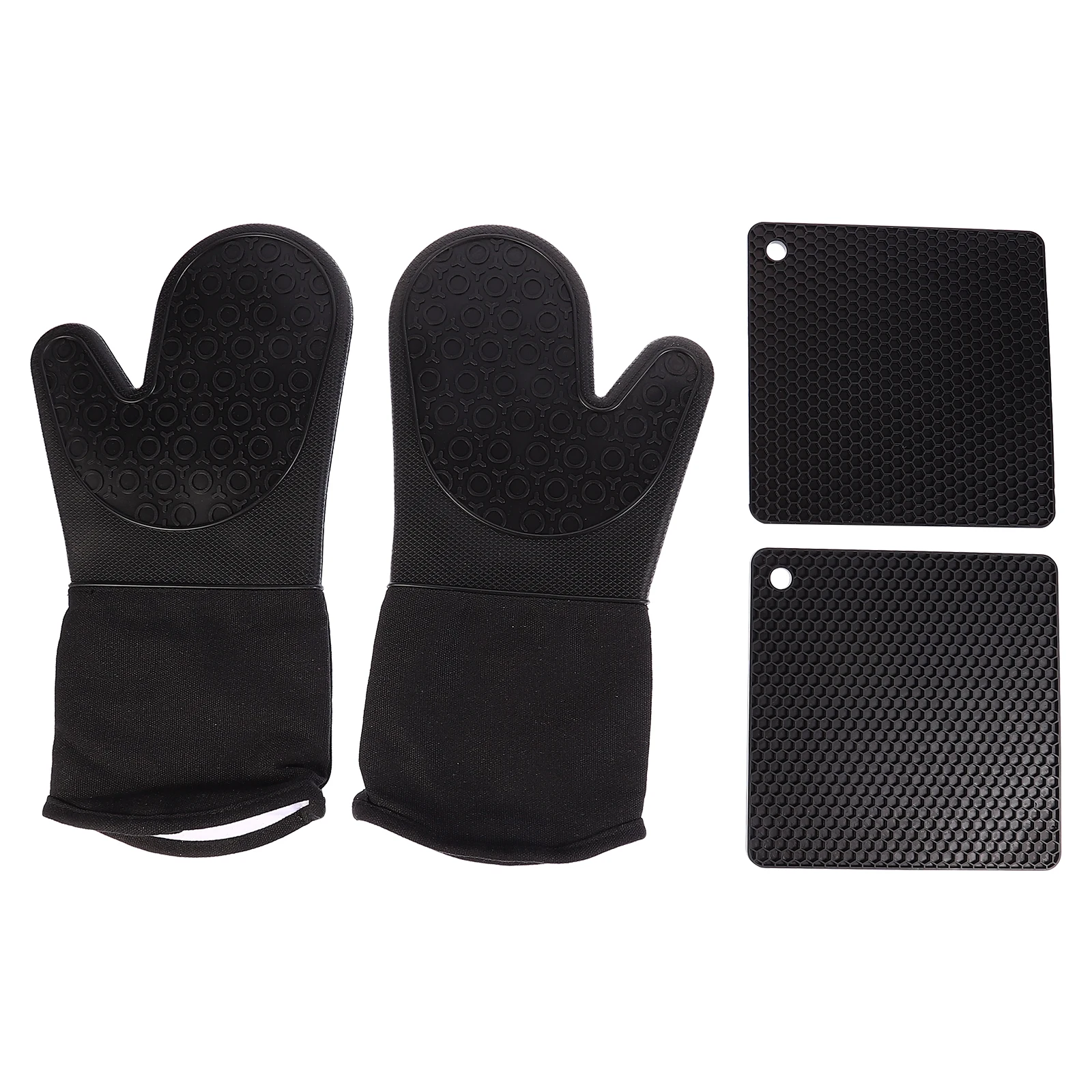 2 Pcs Thickened Placemat Set Oven Mitts Pot Holder Barbecue Kitchen Hot Pads Silicone Black Heat Resistant Gloves Insulation Pad
2 Pcs Thickened Placemat Set Oven Mitts Pot Holder Barbecue Kitchen Hot Pads Silicone Black Heat Resistant Gloves Insulation Pad