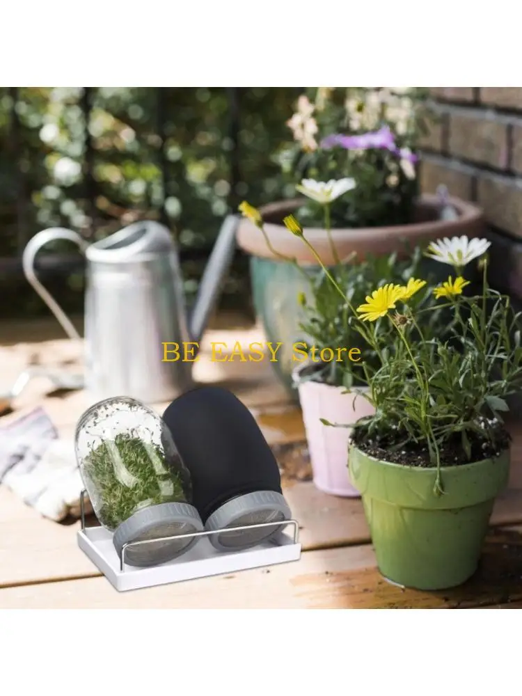 E28F Glass Jar Sprouting Grower System With Drip Pan For Alfalfa Organic Mung Bean And Radish Seedling Space Efficient
E28F Glass Jar Sprouting Grower System With Drip Pan For Alfalfa Organic Mung Bean And Radish Seedling Space Efficient