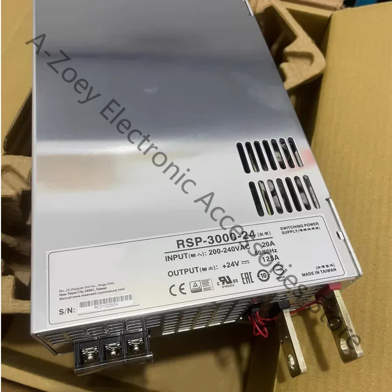 Brand New Original RSP-3000-24 Parallelable High Power Switching Power Supply RSP300024 Input 200-240VAC Output 24V 125A 3000W
Brand New Original RSP-3000-24 Parallelable High Power Switching Power Supply RSP300024 Input 200-240VAC Output 24V 125A 3000W