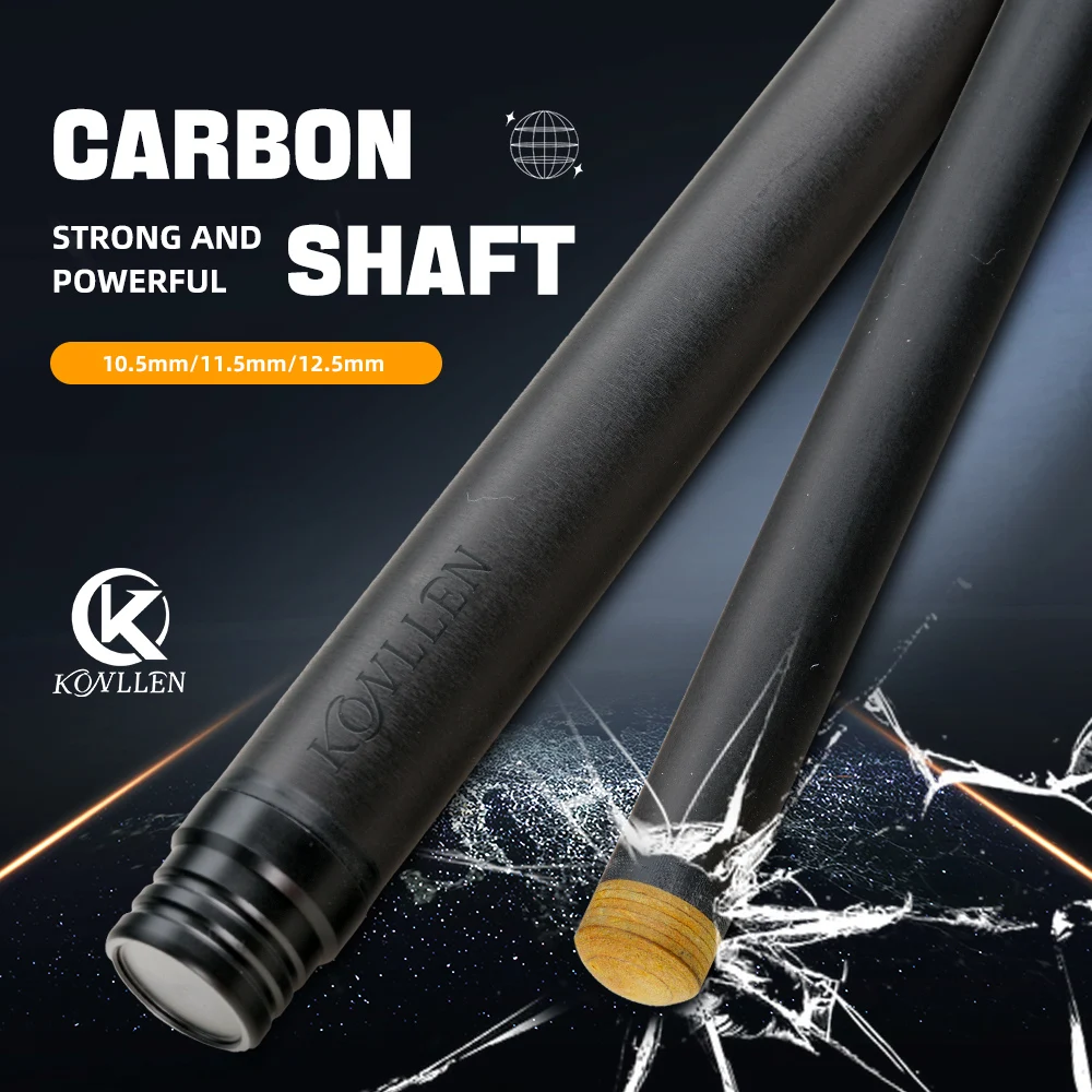 KONLLEN Pool Cue Carbon Fiber Shaft with 3/8*8 /Uni-loc/ 3/8*10 pin Joint Low Deflection Single Shaft for Billiard Cue Stick
KONLLEN Pool Cue Carbon Fiber Shaft with 3/8*8 /Uni-loc/ 3/8*10 pin Joint Low Deflection Single Shaft for Billiard Cue Stick