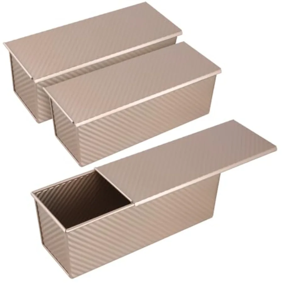 Набор из 3 форм для выпечки хлеба с крышками, 12 x 4 дюйма, антипригарные, золотистые, для домашних сэндвичей и тостов
Набор из 3 форм для выпечки хлеба с крышками, 12 x 4 дюйма, антипригарные, золотистые, для домашних сэндвичей и тостов