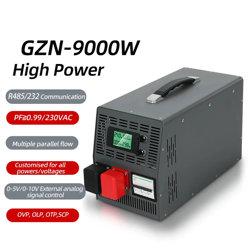 High power switching power supply 6000W 9000W 12000W adjustable current and voltage with PFC function 485 communication charging
High power switching power supply 6000W 9000W 12000W adjustable current and voltage with PFC function 485 communication charging