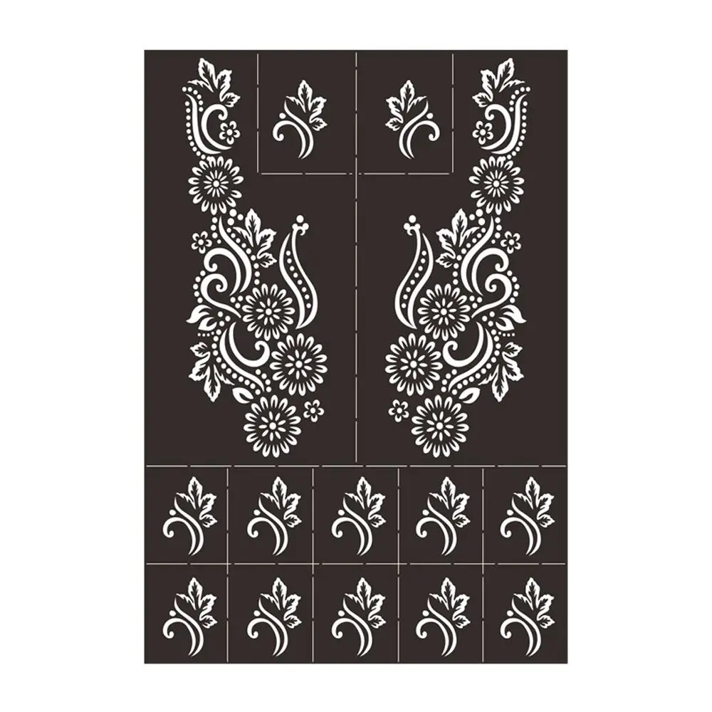 Airbrush Painting India Flower DIY Henna Stencil Temporary Tattoo Stencil Hollow Drawing Template Body Art Sticker Template
Airbrush Painting India Flower DIY Henna Stencil Temporary Tattoo Stencil Hollow Drawing Template Body Art Sticker Template