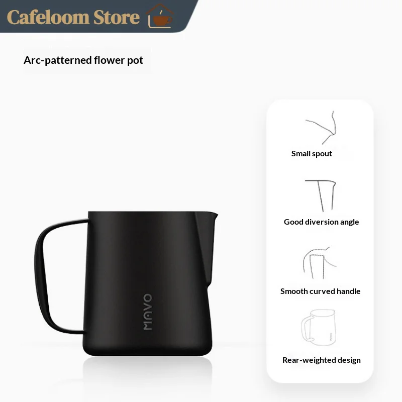 Mavo Professional Coffee Latte Art Pitcher Stainless Steel Milk Frothing Jug 400ml/600ml Available For Home Barista Coffee Shop
Mavo Professional Coffee Latte Art Pitcher Stainless Steel Milk Frothing Jug 400ml/600ml Available For Home Barista Coffee Shop