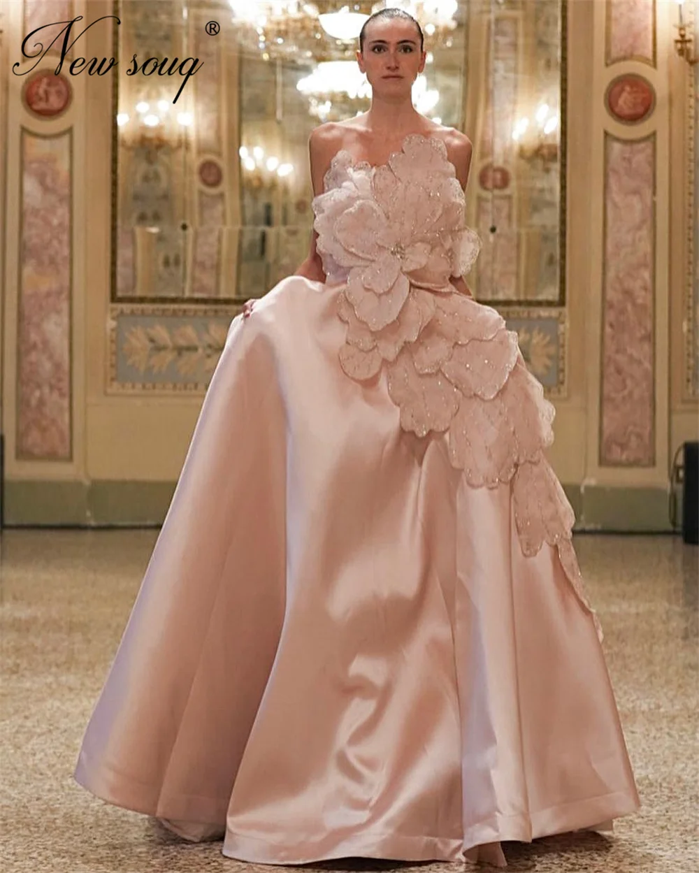 Elegant Pink 3D Beaded Evening Dresses Princess A Line Strapless Cocktail Dress Robes De Soiree Wedding Party Gowns Customized
Elegant Pink 3D Beaded Evening Dresses Princess A Line Strapless Cocktail Dress Robes De Soiree Wedding Party Gowns Customized