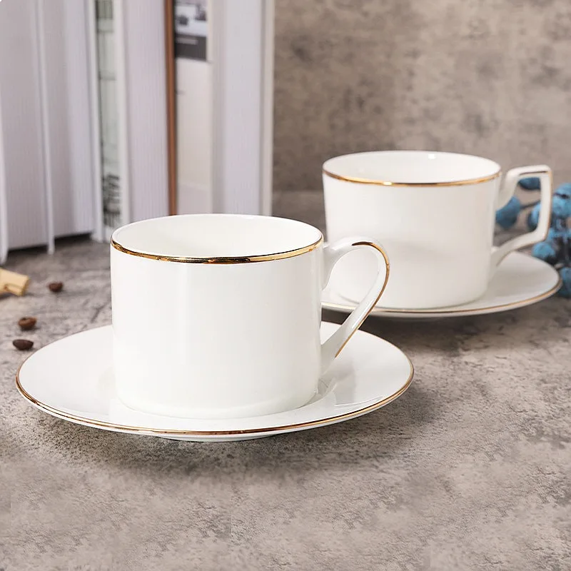 Bone China Gold Rim Coffee Cup Saucer Set Porcelain Exquisite Business Gift Souvenir For Home Office Drinkware Collection Set
Bone China Gold Rim Coffee Cup Saucer Set Porcelain Exquisite Business Gift Souvenir For Home Office Drinkware Collection Set