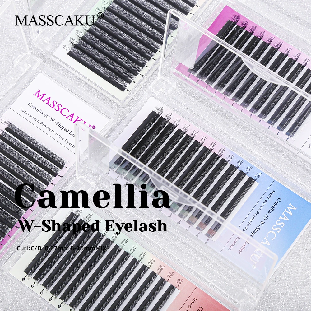 Hot Selling Camellia 4D W Shaped Eyelash Extension Premium Hand-wowen Lashes Fluffy Lightweight Fan Eyelashes from MASSCAKU
Hot Selling Camellia 4D W Shaped Eyelash Extension Premium Hand-wowen Lashes Fluffy Lightweight Fan Eyelashes from MASSCAKU
