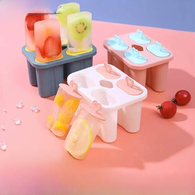 Four-Grid Home Use Ice Cream Mold for Making Ice Pops Ice Cubes Ice Cream Ice Block Ice Stick Box Kitchen Cooking Utensils
Four-Grid Home Use Ice Cream Mold for Making Ice Pops Ice Cubes Ice Cream Ice Block Ice Stick Box Kitchen Cooking Utensils