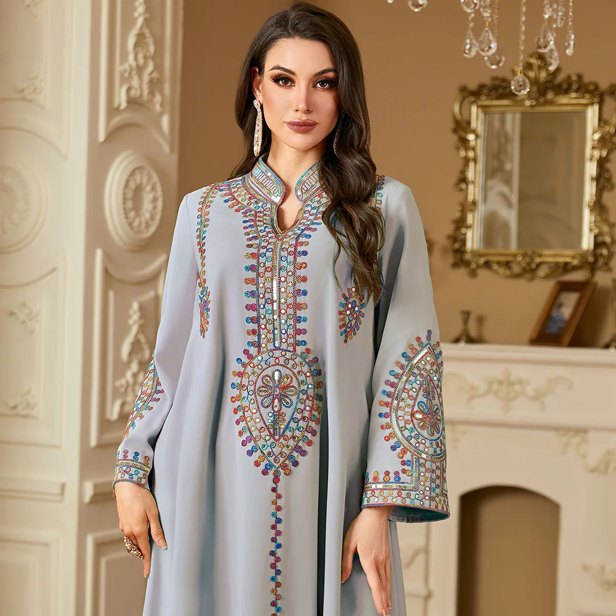 Eid Mubarak Djellaba Embroidery Jalabiya Dubai Abaya Turkey Kaftan Women Muslim Dress Ramadan Islam Clothing Arabic Robe Caftan
Eid Mubarak Djellaba Embroidery Jalabiya Dubai Abaya Turkey Kaftan Women Muslim Dress Ramadan Islam Clothing Arabic Robe Caftan